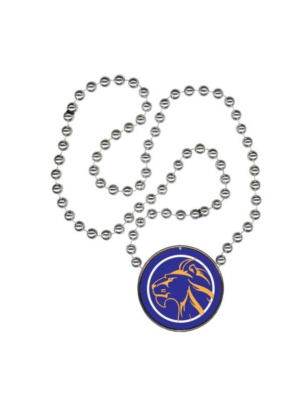 silver beads with custom medallion