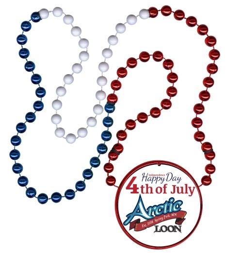 beads with fourth of july logo