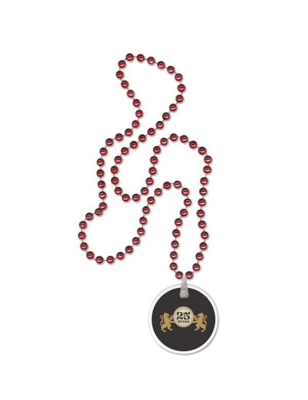 maroon beads with custom logo
