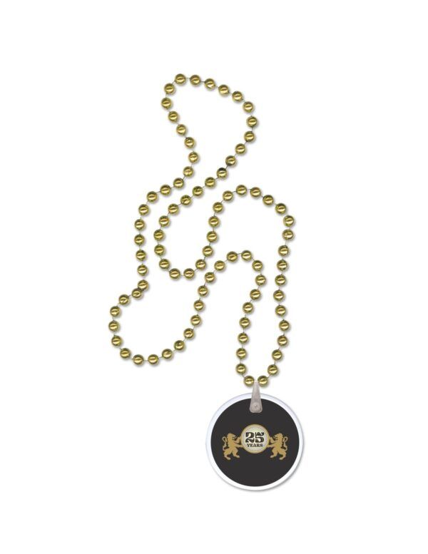 gold beads with custom logo