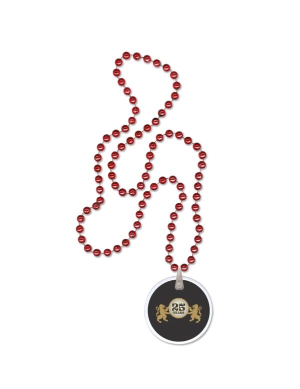 red beads with custom logo