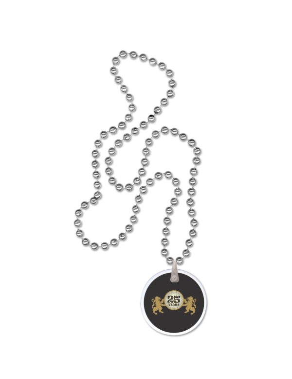 silver beads with custom logo