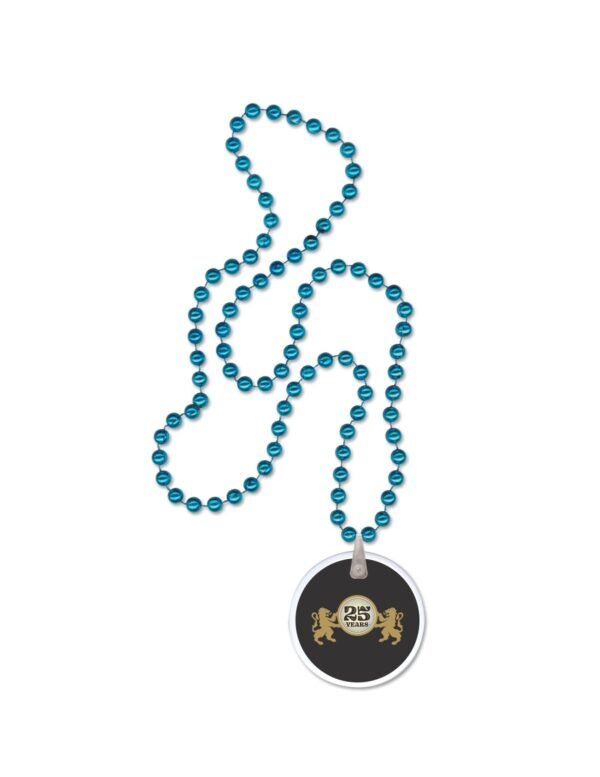 turquoise beads with custom logo