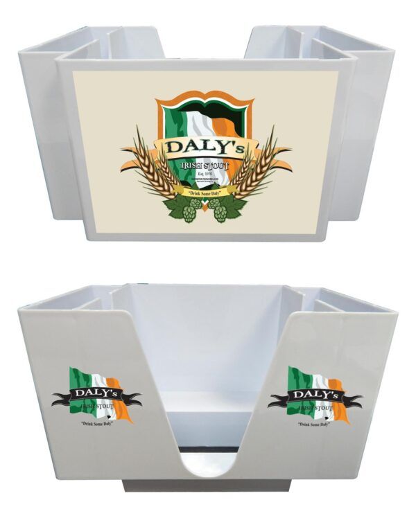 customized white plastic bar caddy