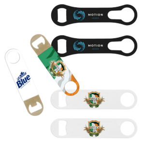 three types of bottle openers with logos