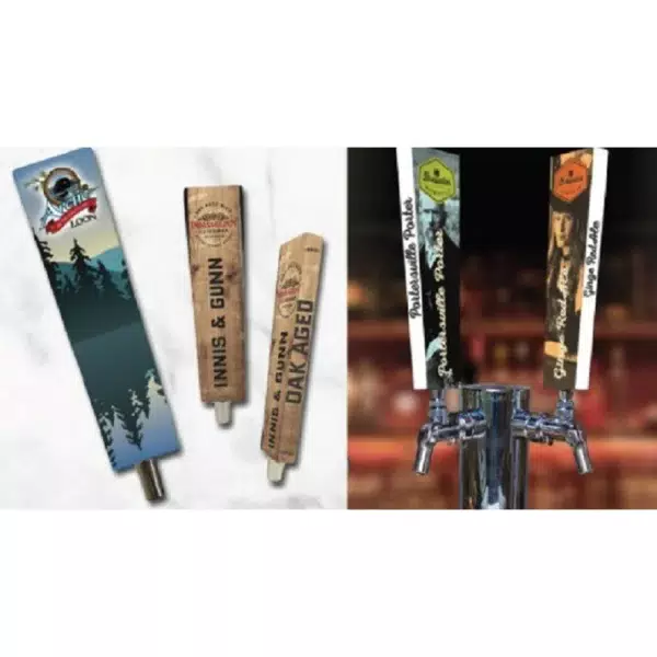 three customized paddle tap handles