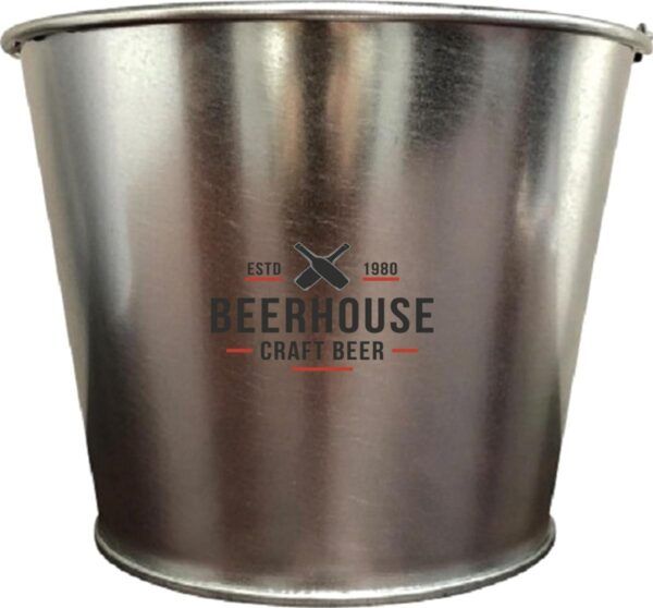 galvanized ice bucket with logo