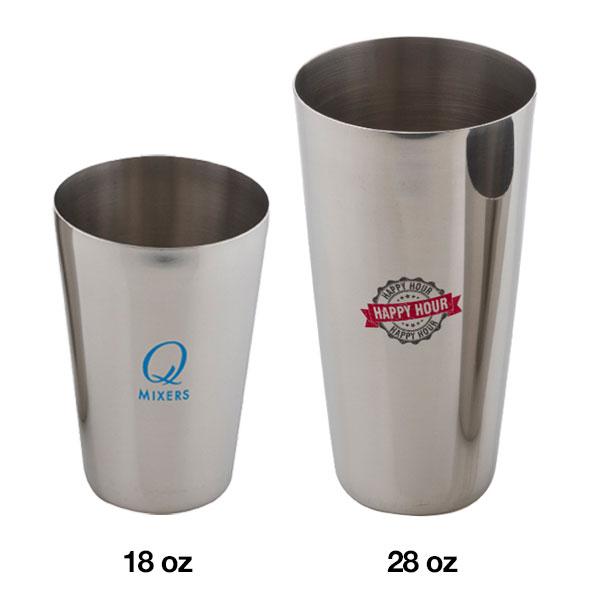 two different shaker cup sizes with logos