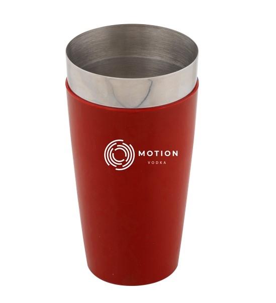 custom shaker cup with red vinyl