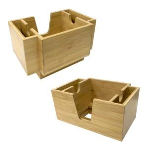 blonde wood bar caddy