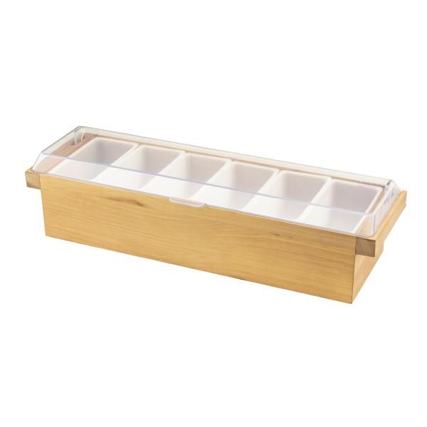 blank blonde wood condiment tray