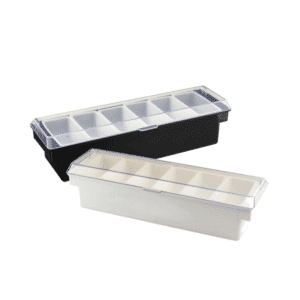 Bar Garnish Tray with Lid - Plastic - 4 Compartments