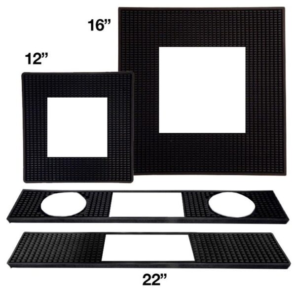 blank bar mats of different sizes